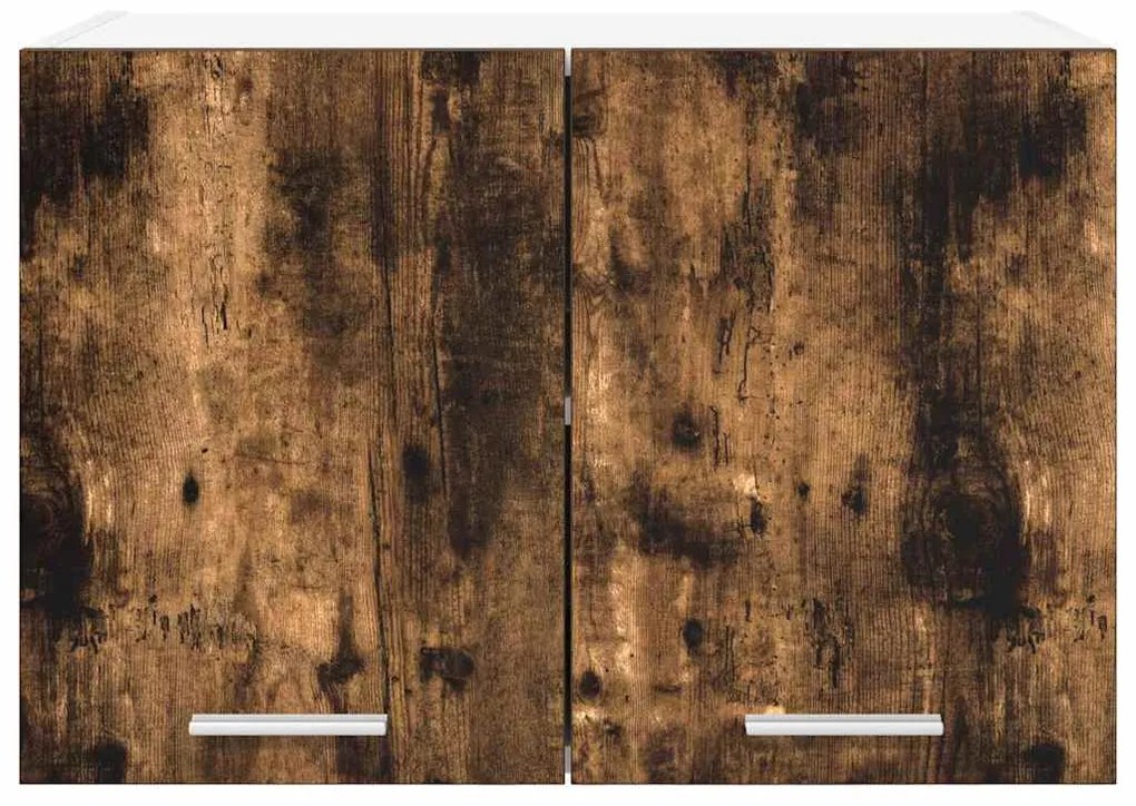 vidaXL Κρεμαστό ντουλάπι με αποθήκευση 2 pcs Καπνιστός Δρυς και Λευκό