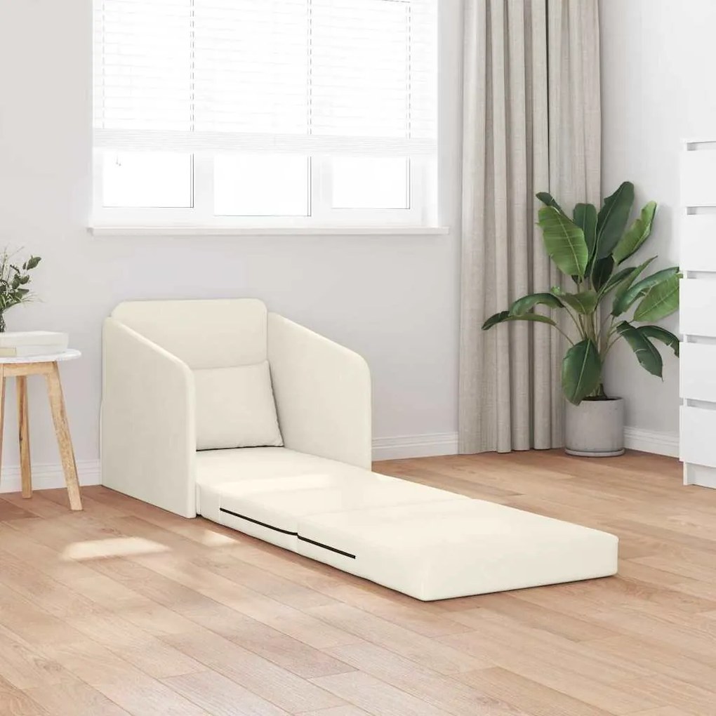 vidaXL Κρεβάτι καναπές Κρεμ 65 x 80 x 83 εκ. Βελούδο