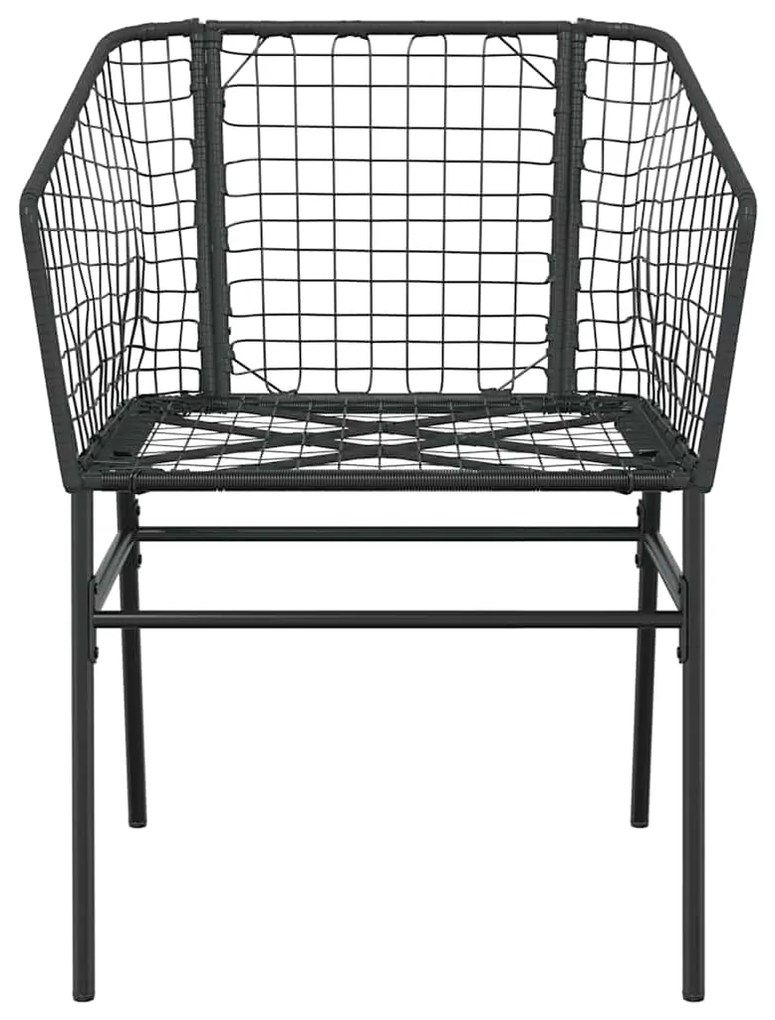 vidaXL Σετ Τραπεζαρίας Κήπου 7 Τεμαχίων Μαύρο Συνθετικό Ρατάν/Γυαλί