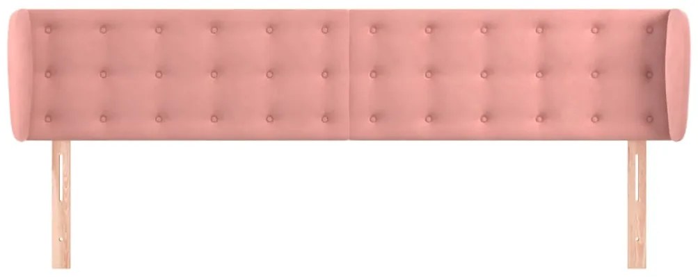 vidaXL Κεφαλάρι με Πτερύγια Ροζ 163x23x78/88 εκ. Βελούδινο