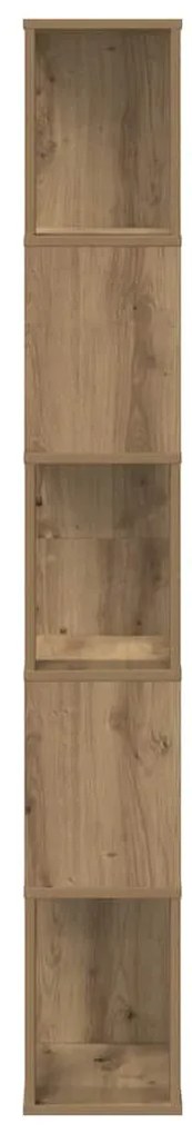 vidaXL Βιβλιοθήκη 5 Επιπέδων Δρυς 45x23,5x162,5 εκ. Επεξεργ. Ξύλο
