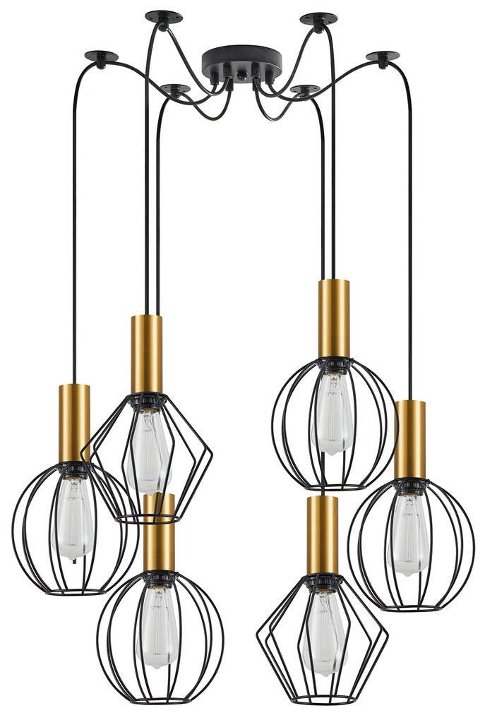 Φωτιστικό Οροφής  SE21-GM-4-BL6-GR12 ADEPT FLEX Gold Matt Pendant Black Metal Grid+ - 51W - 100W - 77-8938