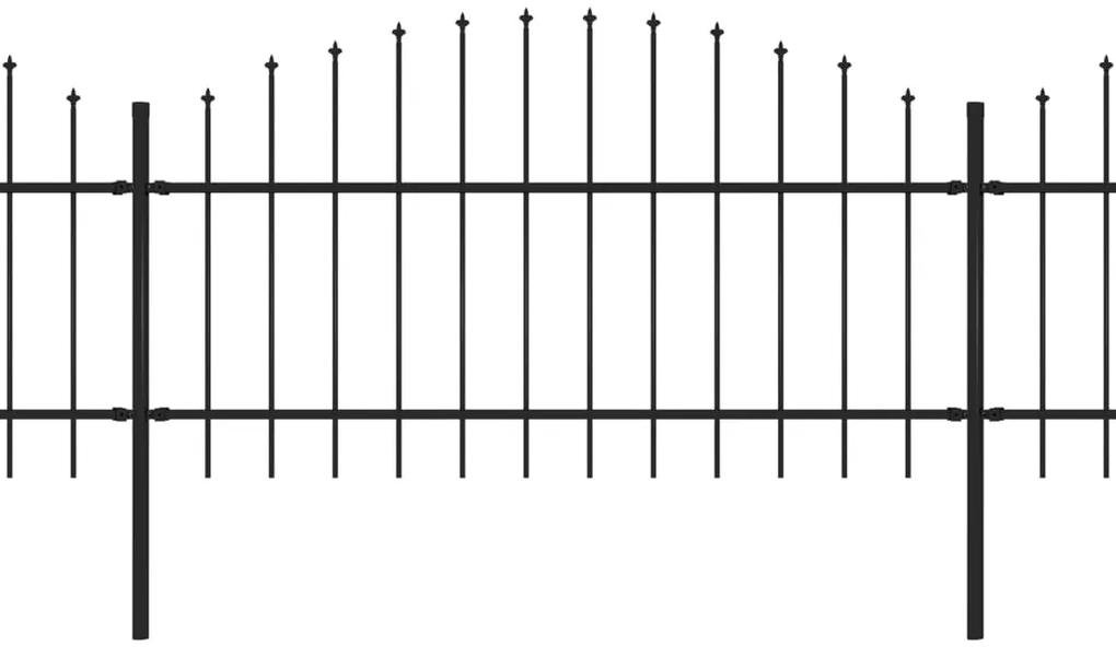 vidaXL Κάγκελα Περίφραξης με Λόγχες Μαύρα (1-1,25) x 8,5 μ. Ατσάλινα