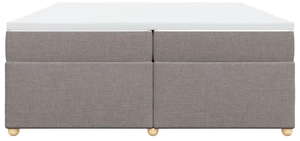 vidaXL Κρεβάτι Boxspring με Στρώμα Taupe 200x200 εκ. Υφασμάτινο