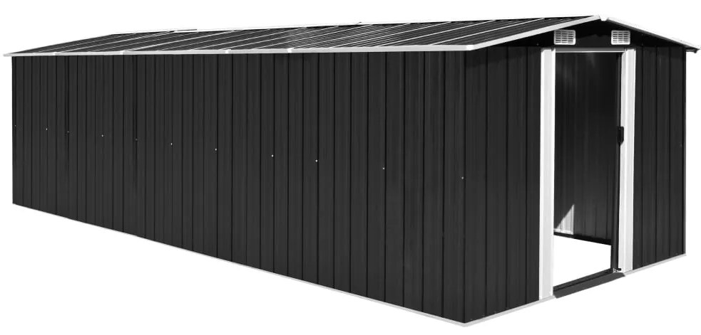 vidaXL Αποθήκη Κήπου Ανθρακί 257 x 580 x 181 εκ. από Μέταλλο
