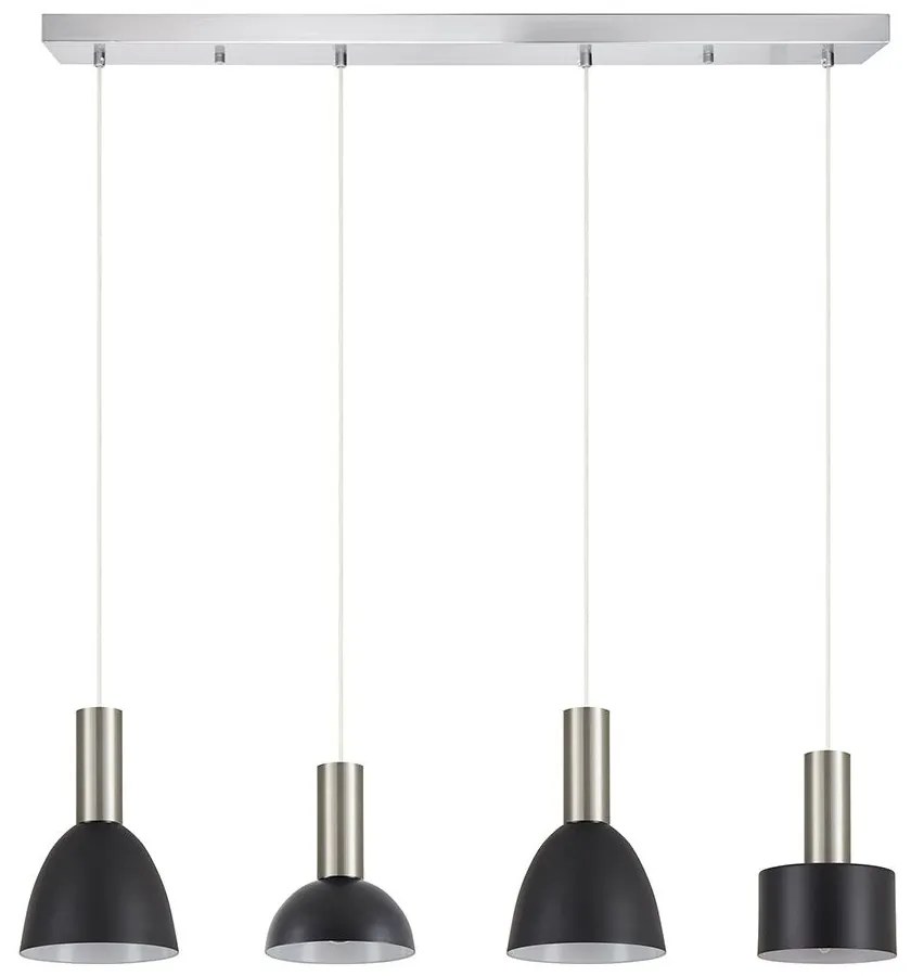 Φωτιστικό Οροφής - Ράγα Adept Flex 77-8927 85x16x300cm 4xE27 60W Nickel-Black Homelighting