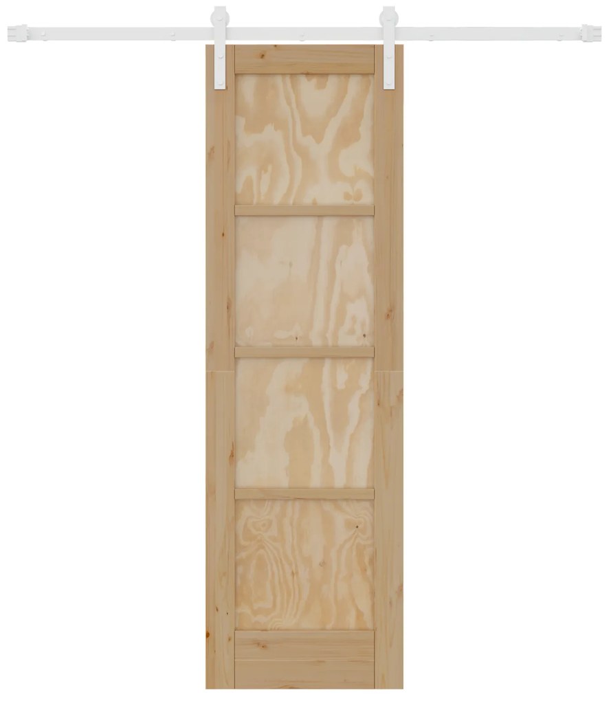 vidaXL Πόρτα με Σετ Υλικών 61x198.5 cm Μασίφ Ξύλο Πεύκου