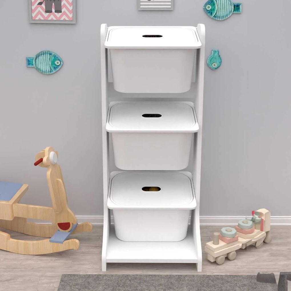 ΕΠΙΠΛΟ ΑΠΟΘΗΚΕΥΣΗΣ FRED HM18208.01 ΛΕΥΚΗ ΜΕΛΑΜΙΝΗ 44x35x107Υεκ.