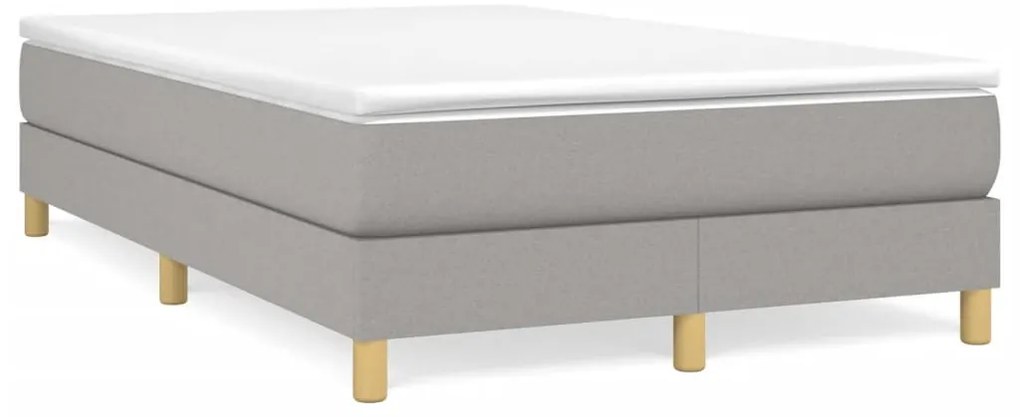 vidaXL Κρεβάτι Boxspring με Στρώμα Ανοιχτό Γκρι 120x190 εκ. Υφασμάτινο