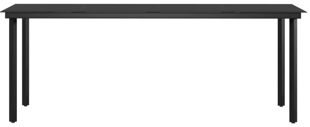 vidaXL Σετ Τραπεζαρίας Κήπου 7 Τεμαχίων Μαύρο με Μαξιλάρια
