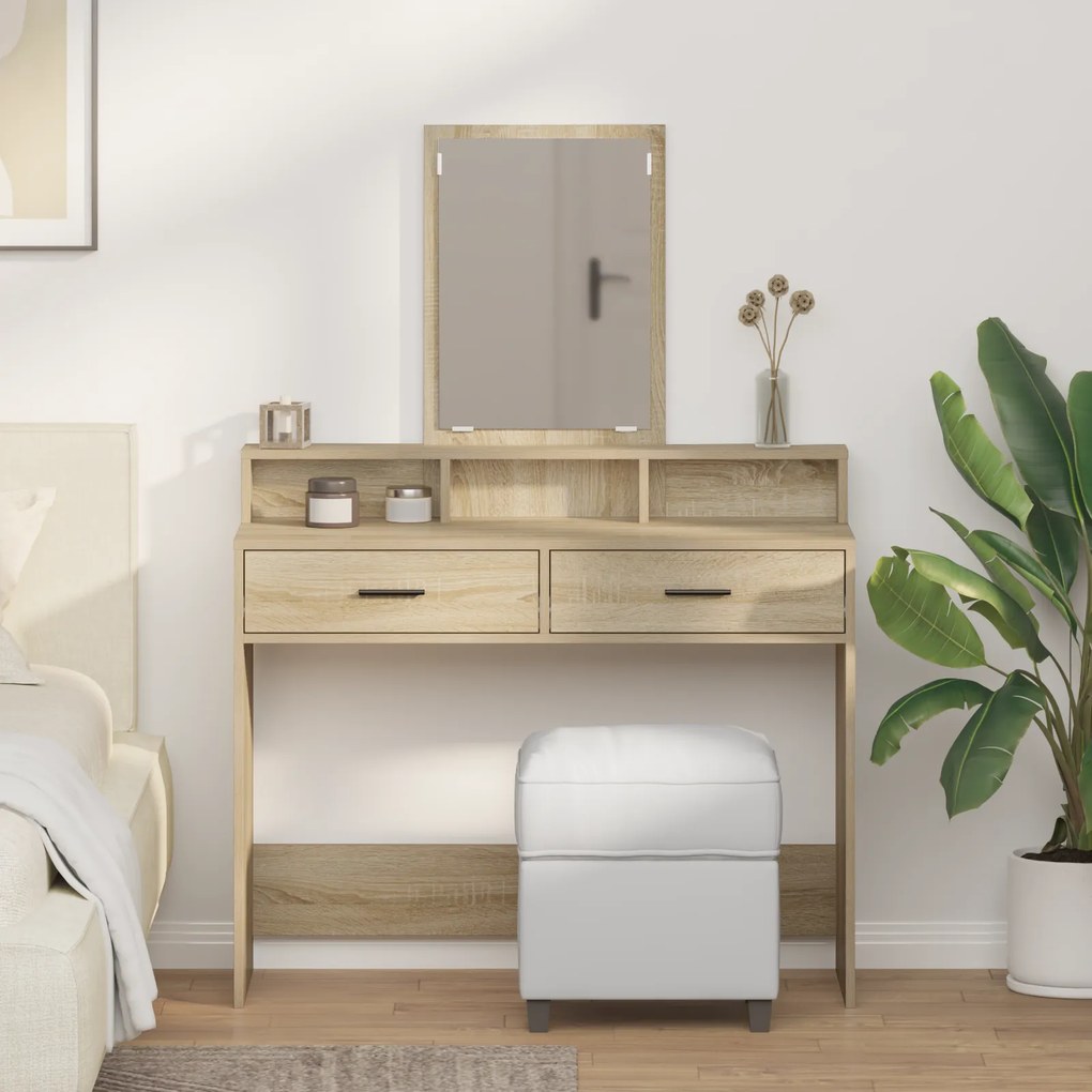 vidaXL Τουαλέτα με Συρτάρια Sonoma Oak 100x41x140 εκ.