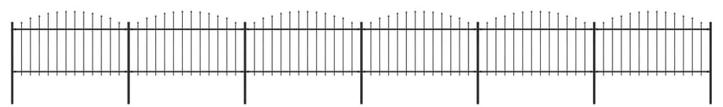 vidaXL Κάγκελα Περίφραξης με Λόγχες Μαύρα (1,25-1,5)x10,2 μ. Ατσάλινα