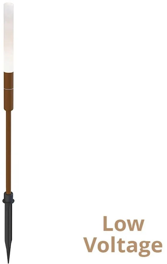 Φωτιστικό Δαπέδου - Στήλος Κήπου Με Καρφί Stick 4320600 LED 1,5W 3000K 84Lm 1,8x74cm Rust-White Viokef