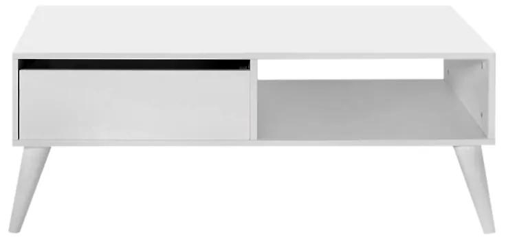 Τραπεζάκι σαλονιού Slide Megapap από μελαμίνη χρώμα λευκό 110x65x42εκ.