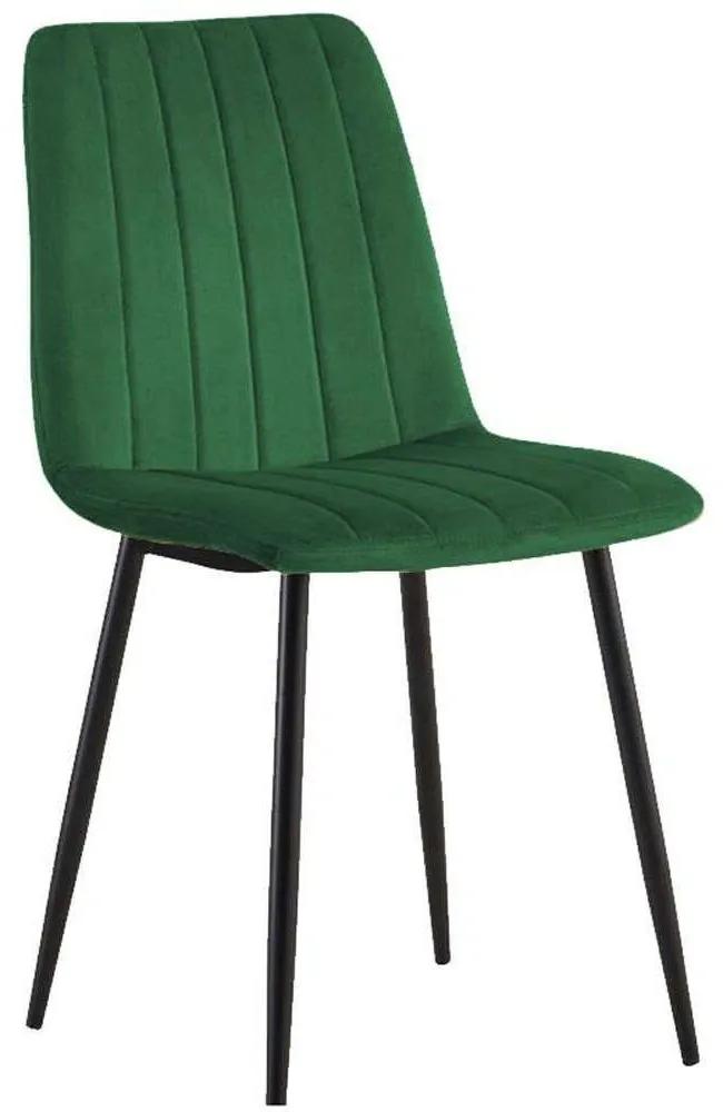 Καρέκλα Τραπεζαρίας 631-123-012 44x55x86cm Green-Black Μέταλλο,Ύφασμα