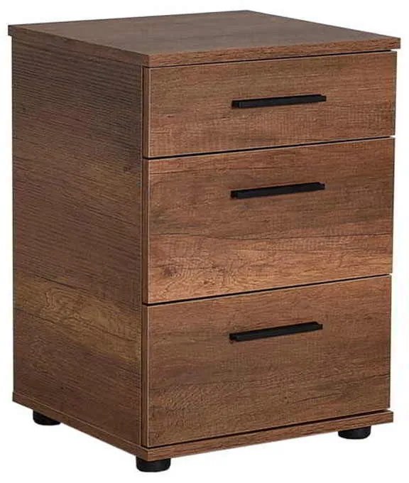 Κομοδίνο - συρταριέρα Trendline Megapap χρώμα καρυδί 40x39x57εκ.