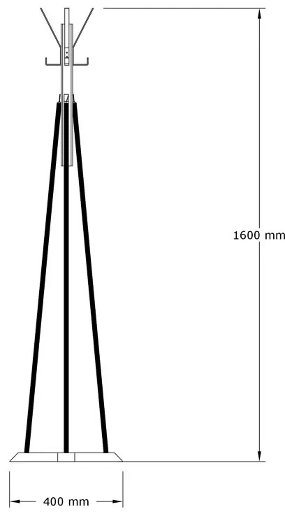 Καλόγερος ρούχων Myra pakoworld φυσικό-μαύρο χρώμα Φ40x160εκ