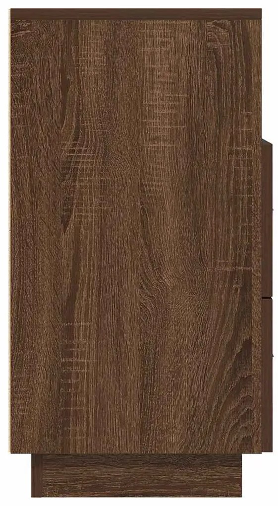 vidaXL Κομοδίνα 2 τμχ με 2 συρτάρια Καφέ Δρυς 36x36x68 εκ.