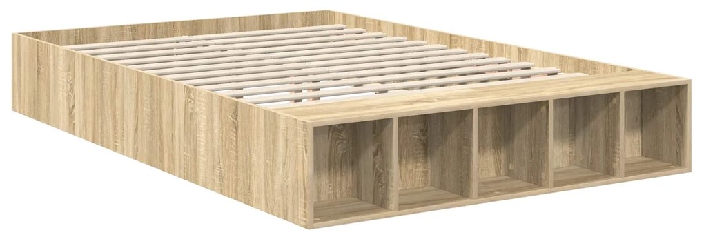 vidaXL Σκελετός Κρεβατιού Δρύς Sonoma 140 x 190 cm Επεξεργασμένο ξύλο