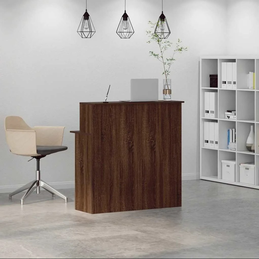 vidaXL Γραφείο υποδοχής Καφέ Δρυς 100x50x103,5 εκ. Επεξεργασμένο Ξύλο
