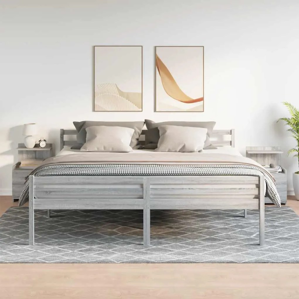 vidaXL Κομοδίνα 2 τεμ. με 2 Συρτάρια, Γκρι Sonoma 40x36,5x62 εκ.