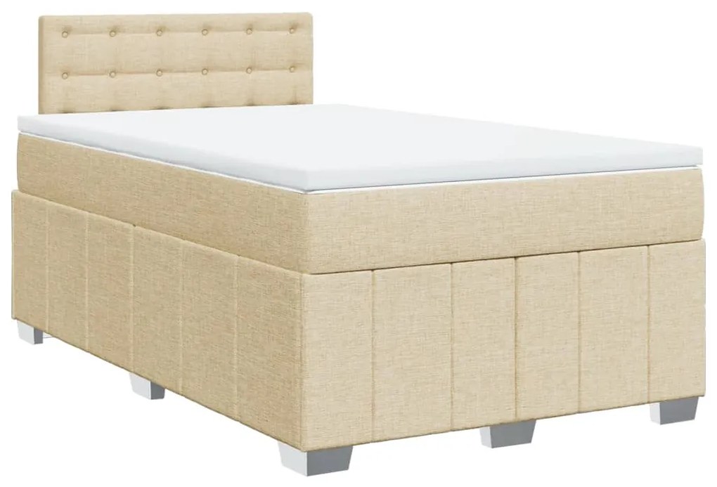 ΚΡΕΒΑΤΙ BOXSPRING ΜΕ ΣΤΡΩΜΑ ΚΡΕΜ 120X200 ΕΚ. ΥΦΑΣΜΑΤΙΝΟ 3289354