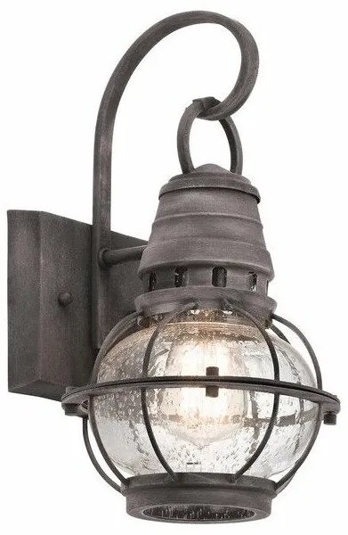 Φανάρι  Απλίκα Φωτιστικό Τοίχου 1xE27 IP44  33cm  Bridgepoint Elstead Lighting KL-BRIDGEPOINT-S Γκρι