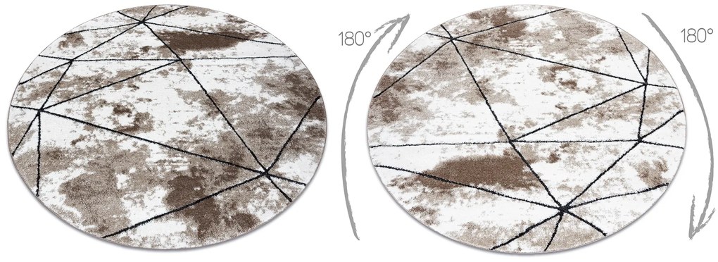 Σύγχρονο χαλί COZY Polygons Κύκλος, γεωμετρική, τρίγωνα - δομική δύο επίπεδα μαλλιού, καφέ