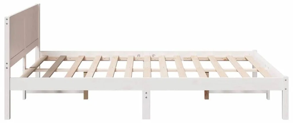vidaXL Σκελετός Κρεβατιού Λευκό 140 x 200 cm Μασίφ ξύλο πεύκου