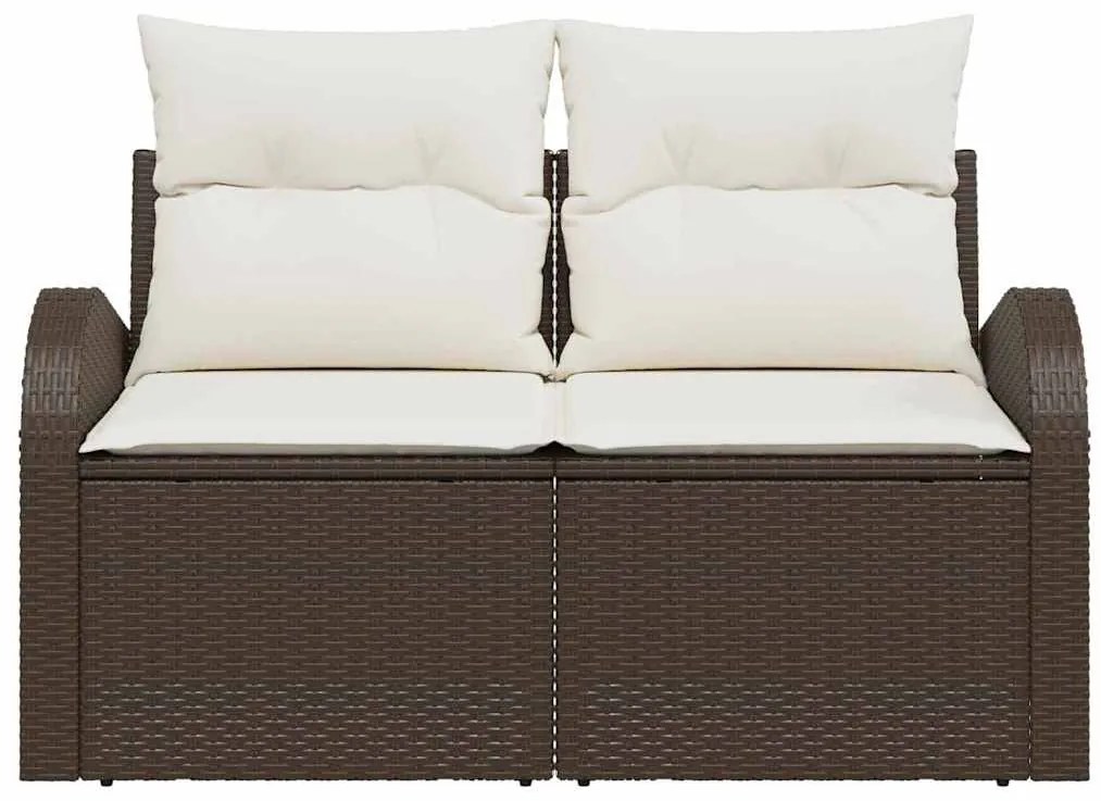 vidaXL Καναπές Κήπου με μαξιλάρι Καφέ 124 x 62 x 69cm συνθετικό ρατάν