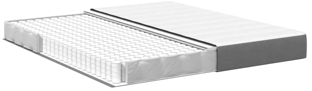 vidaXL Στρώμα Κρεβατιού με στρώμα Ανοιχτό γκρι 180 x 200 cm ύφασμα