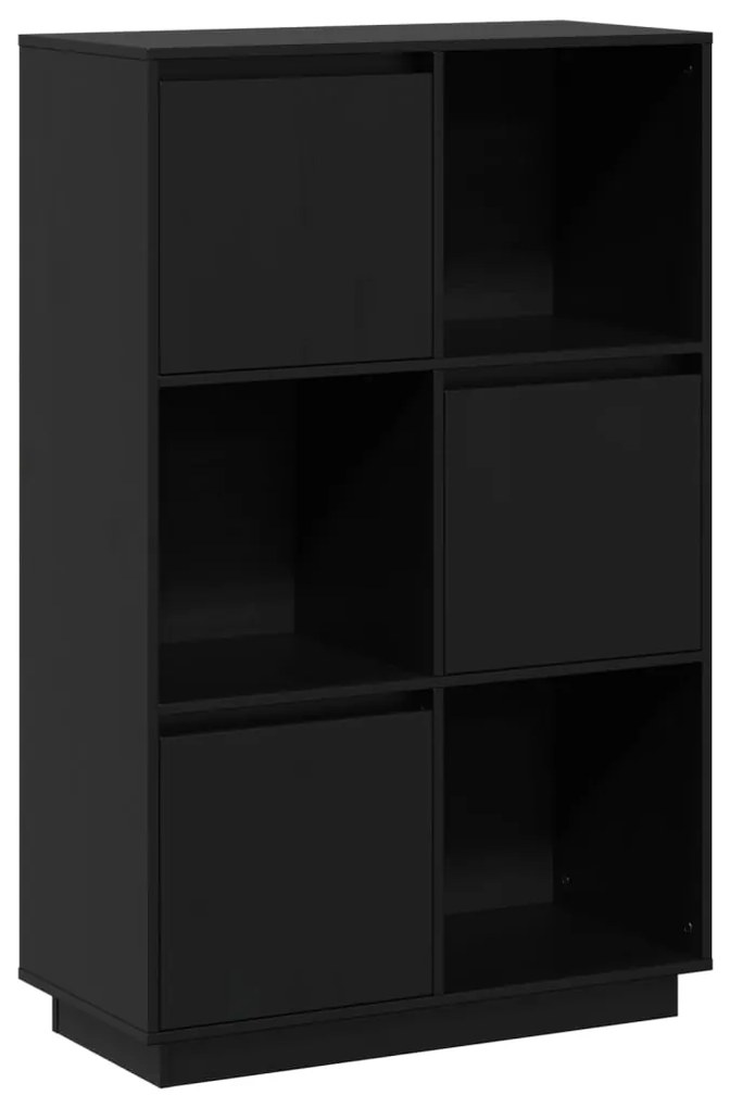 vidaXL Ντουλάπι Ψηλό Μαύρο 74 x 35 x 117 εκ. από Μασίφ Ξύλο Πεύκου