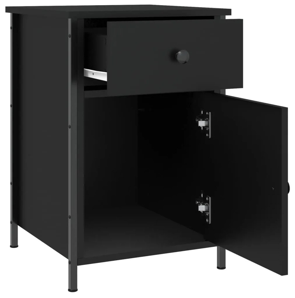 vidaXL Κομοδίνο Μαύρο 40 x 42 x 60 εκ. από Επεξεργασμένο Ξύλο