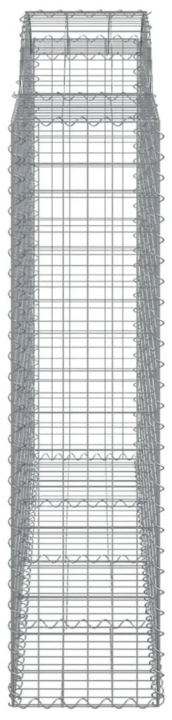 Συρματοκιβώτια Τοξωτά 7 τεμ. 200x50x160/180 εκ. Γαλβαν. Ατσάλι - Ασήμι