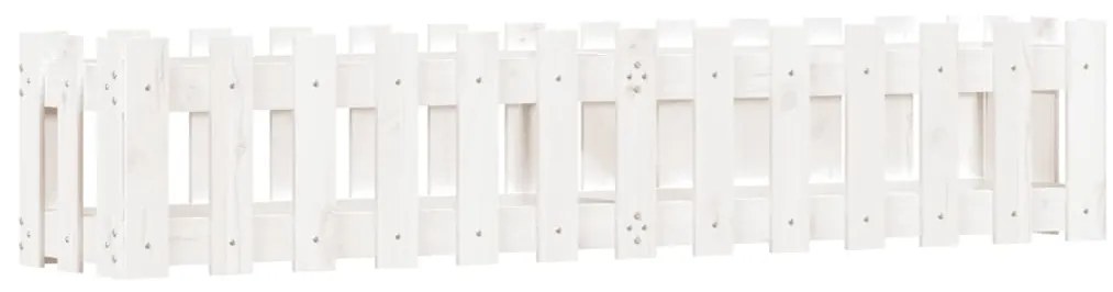 vidaXL Ζαρντινιέρα Υπερυψωμένη Σχ Φράχτη Λευκή 150x30x30εκ Μασίφ Πεύκο