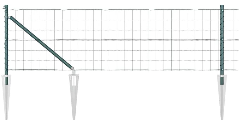 vidaXL Φράχτης με Στήλες. Πράσινο 0.4 x 50 μ. Ατσάλι
