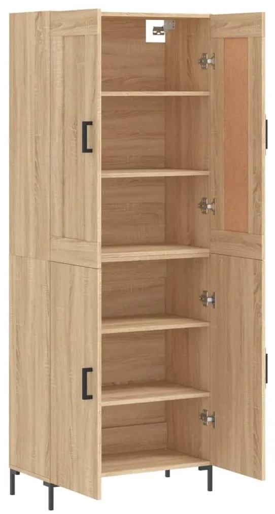 vidaXL Ντουλάπι Sonoma δρυς 69,5 x 34 x 180 εκ. από Επεξεργασμένο Ξύλο