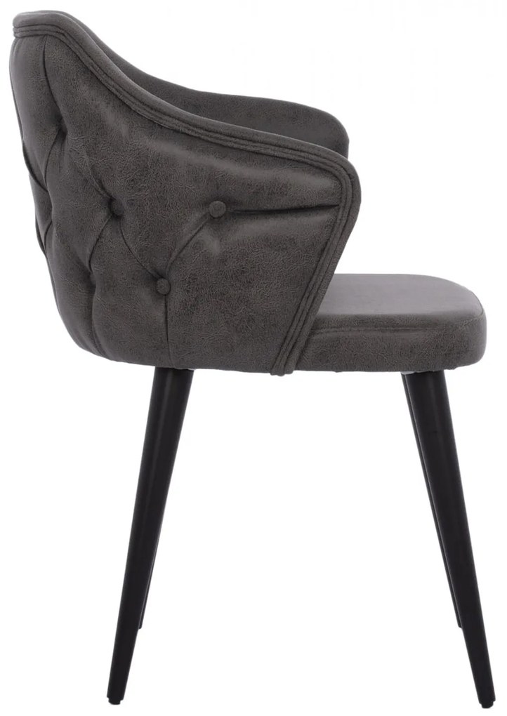 Καρέκλα THERESA Ξύλινα πόδια και Ύφασμα Nubuck Γκρί 56x60x84Υ εκ. 56x60x84 εκ.