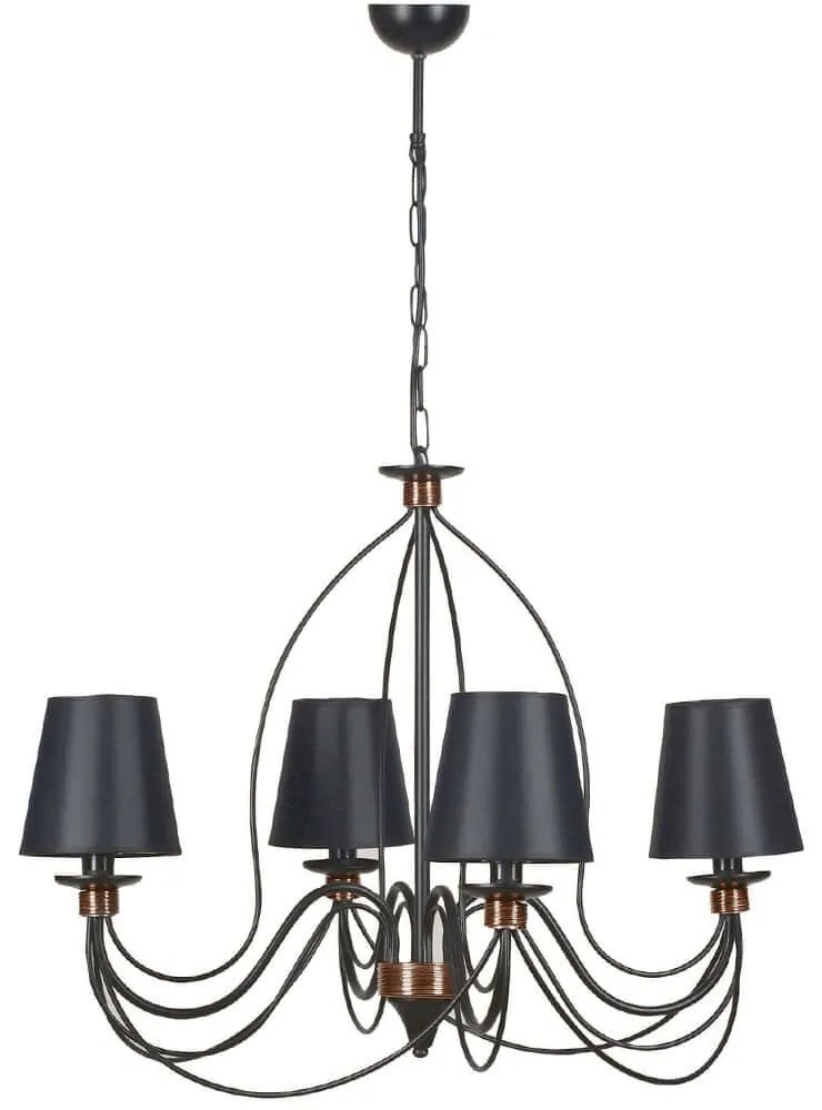 Φωτιστικό Οροφής - Πολυέλαιος Berfin 846STL1441 Φ60x90cm 4xE14 40W Black Opviq