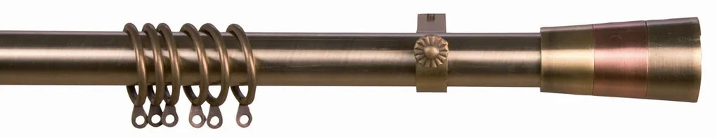 Κουρτινόξυλο Φ28mm Μονό Επεκτεινόμενο 140-240cm Με Άκρα Grace Bronze 998142