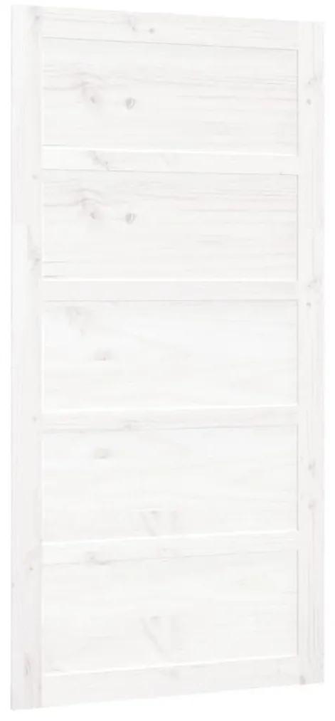 Πόρτα Αχυρώνα Λευκή 100x1,8x204,5 εκ. από Μασίφ Ξύλο Πεύκου - Λευκό