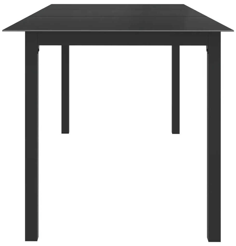Τραπέζι Κήπου Μαύρο 190 x 90 x 74 εκ. από Αλουμίνιο / Γυαλί 312202