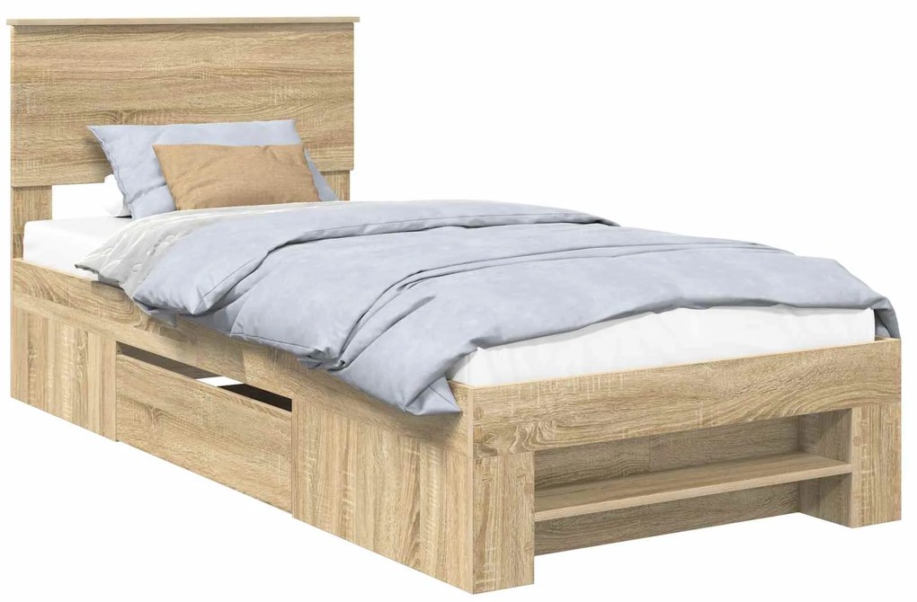 vidaXL Σκελετός Κρεβατιού Δρύς Sonoma 80 x 200 cm Επεξεργασμένο ξύλο