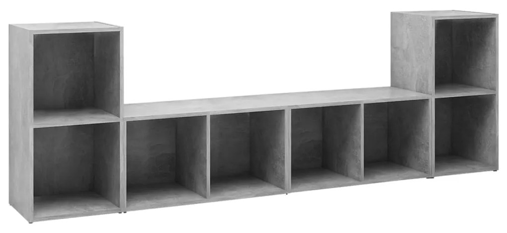 Έπιπλα Τηλεόρασης 4 τεμ. Γκρι Σκυρ. 72x35x36,5 εκ. Επεξ. Ξύλο 3079974