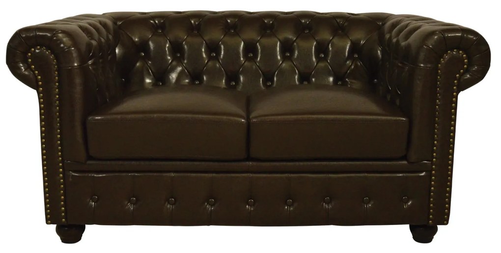 ΚΑΝΑΠΕΣ 2ΘΕΣΙΟΣ T.CHESTERFIELD HM3010.01 ΤΕΧΝΟΔΕΡΜΑ ΣΚΟΥΡΟ ΚΑΦΕ 155x90x73 εκ. (1 Τεμμάχια)