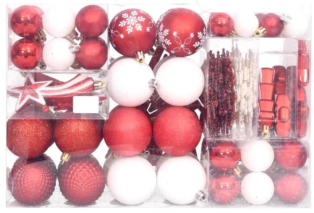 vidaXL Σετ Μπάλες Χριστουγεννιάτικες 108 τεμ. Κόκκινες και Λευκές
