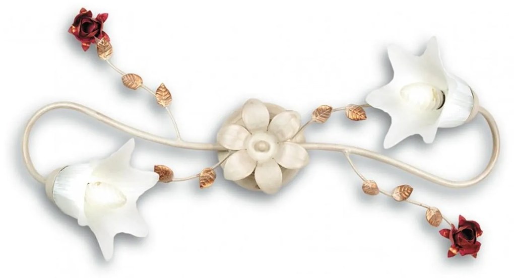 Φωτιστικό Οροφής/Τοίχου Rose ROSE/PL2 White Metal, Glass