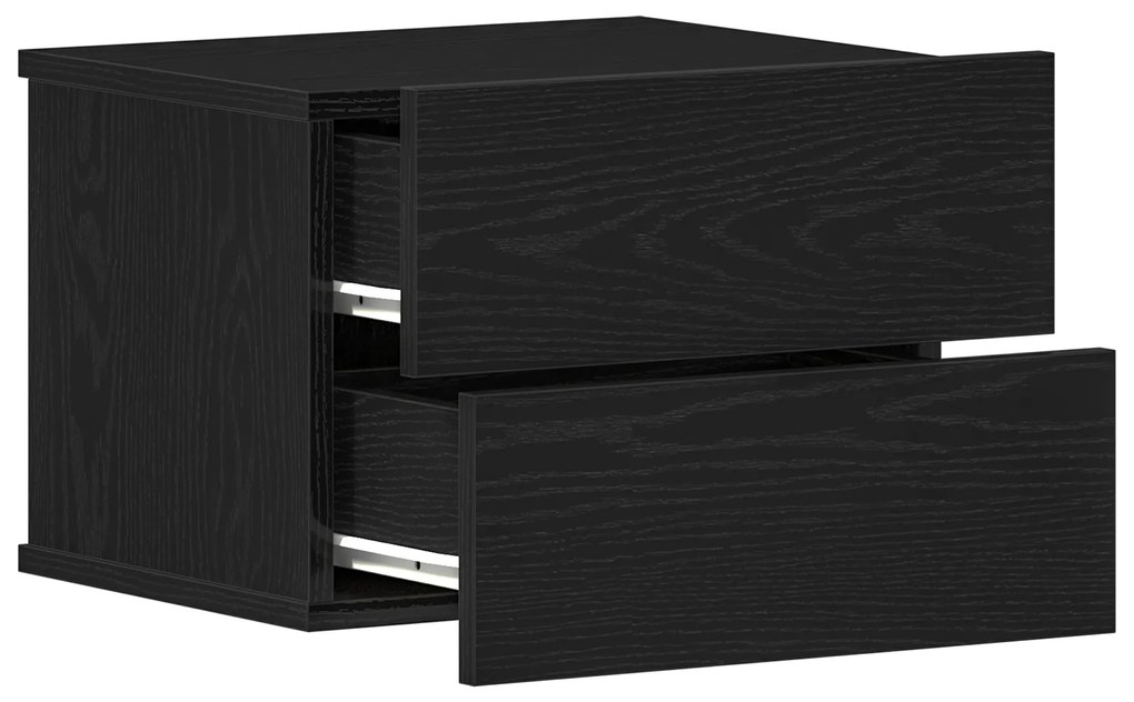 vidaXL Κομοδίνα 2 τμχ Μαύρο Ξύλο 40x30x30 εκ Επεξεργασμένο ξύλο