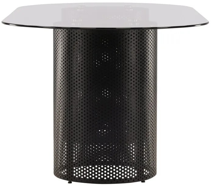 Τραπέζι Dallas 3340, Μαύρο, 75x100x200cm, Επεξεργασμένο γυαλί, Μέταλλο | Epipla1.gr