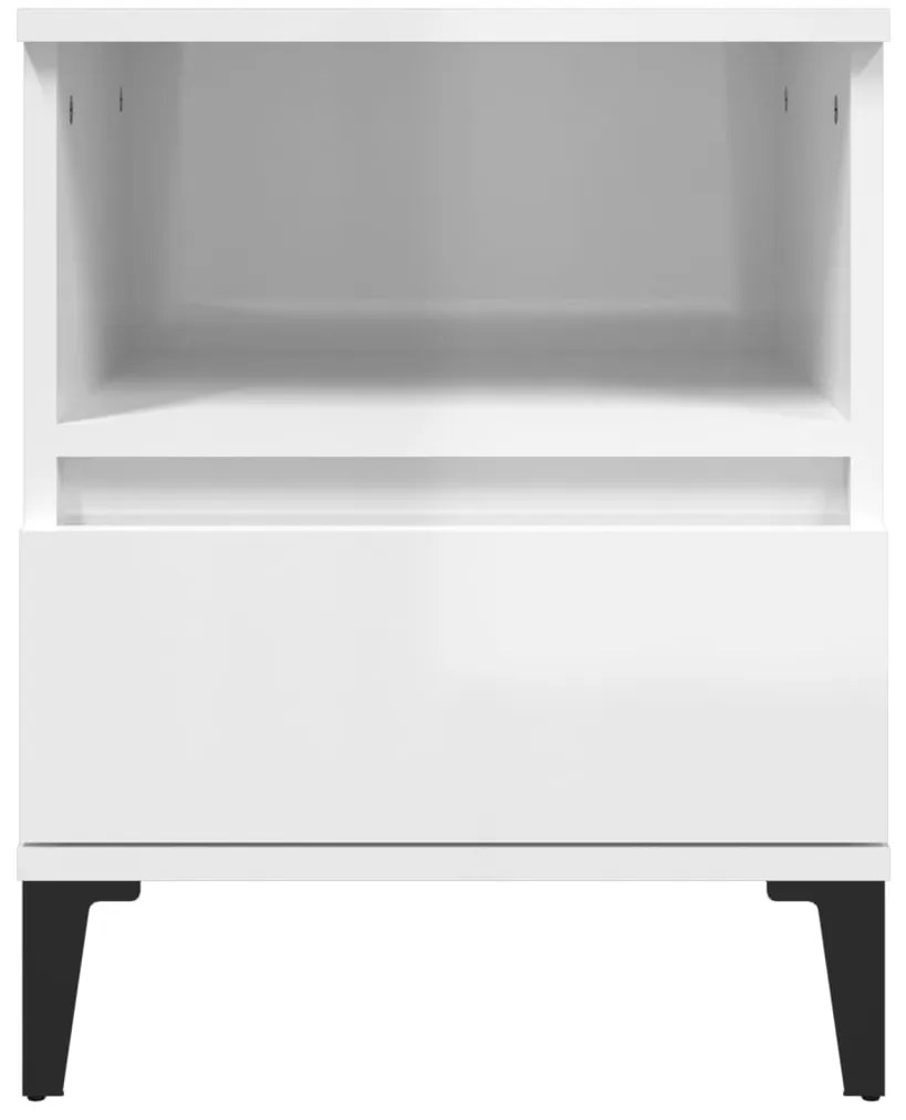 vidaXL Κομοδίνα 2 τεμ. Γυαλιστερό Λευκό 40 x 35 x 50 εκ.